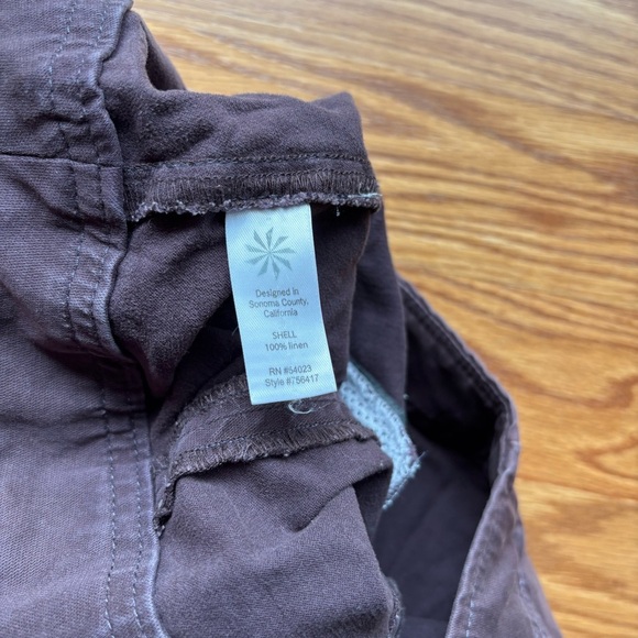 ATHLETA A-Line Maroon Linen Skirt Size‎ Medium Womens Zipper Pockets Knee Length - Picture 8 of 13